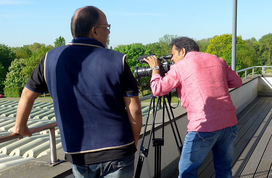 camera man on the job