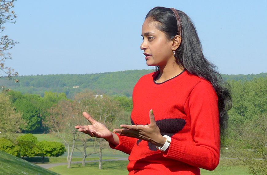 close-up view of the Indian host
