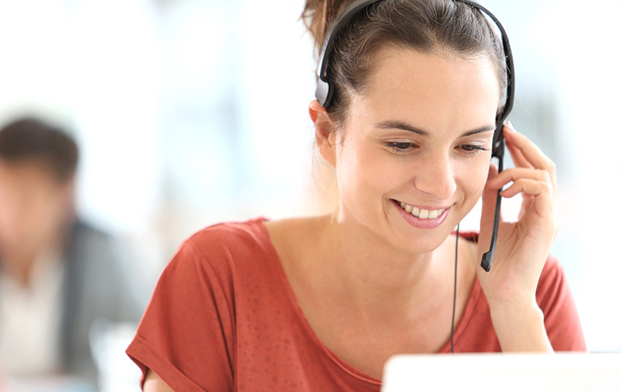 woman with headset