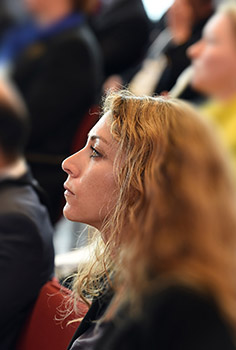 close-up of a female attendant