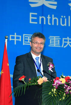 Speaker on the Podium