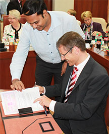 Signing an agreement