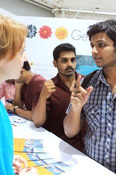 Scene from a meeting at the iMOVE stand