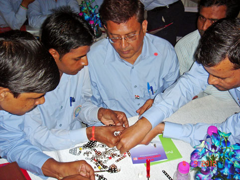 Indian trainers receiving their training
