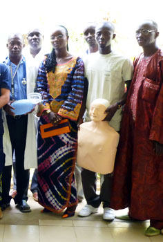 Group photo of local emergency services staff after medical training in Dakar, Senegal