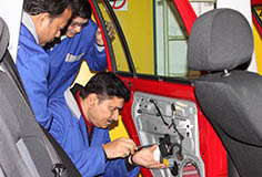 Indian automotive mechatronics training supervisors during their course