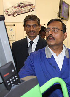 Two Indian trainees during their training in Germany