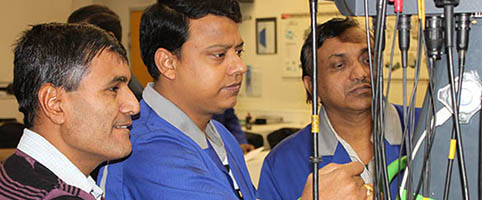 Indian automotive mechatronics training supervisors during the course